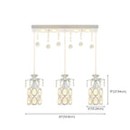 Suspension élégante cylindrique en cristal pour îlot de cuisine avec projecteur