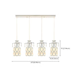 Suspension élégante cylindrique en cristal pour îlot de cuisine avec projecteur