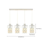 Suspension élégante cylindrique en cristal pour îlot de cuisine avec projecteur