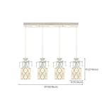 Suspension élégante cylindrique en cristal pour îlot de cuisine avec projecteur
