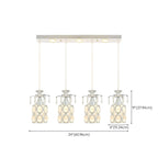 Suspension élégante cylindrique en cristal pour îlot de cuisine avec projecteur