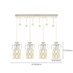 Suspension élégante cylindrique en cristal pour îlot de cuisine avec projecteur
