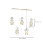 Suspension élégante cylindrique en cristal pour îlot de cuisine avec projecteur