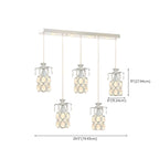 Suspension élégante cylindrique en cristal pour îlot de cuisine avec projecteur