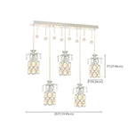 Suspension élégante cylindrique en cristal pour îlot de cuisine avec projecteur