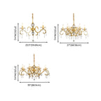 Lustre candélabre en cristal doré français