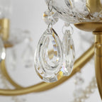 Lustre candélabre en cristal doré français