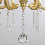 Lustre candélabre en cristal doré français