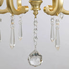 Lustre candélabre en cristal doré français