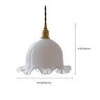 Suspension élégante en laiton blanc et verre à motif floral pour cuisine
