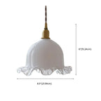 Suspension élégante en laiton blanc et verre à motif floral pour cuisine