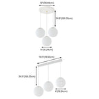 Suspension de cuisine minimaliste en verre blanc et métal argenté, globe