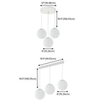 Suspension de cuisine minimaliste en verre blanc et métal argenté, globe