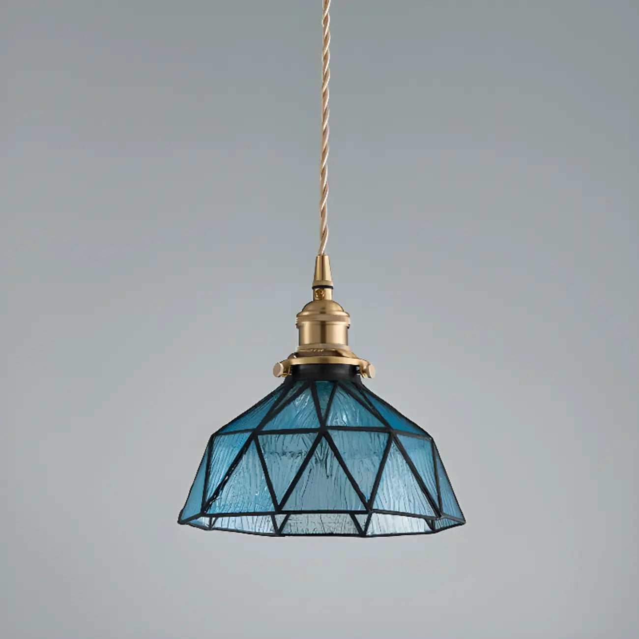 Suspension de cuisine moderne en verre bleu réglable en hauteur