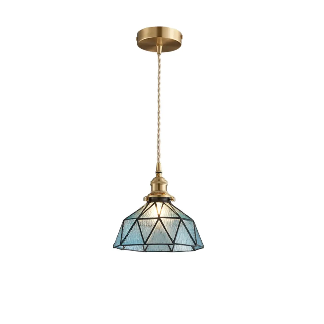 Suspension de cuisine moderne en verre bleu réglable en hauteur
