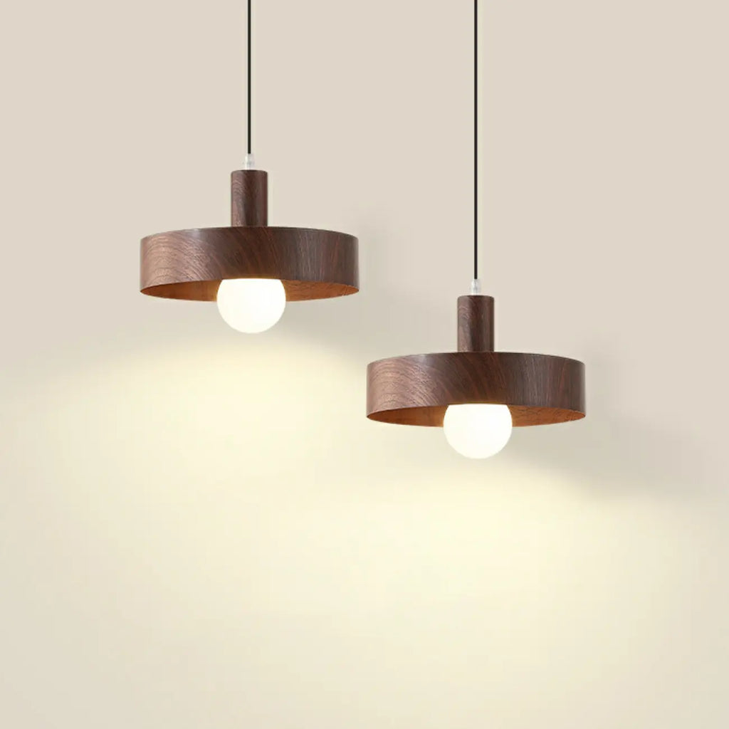 Suspension cylindrique en bois brun pour cuisine, réglable