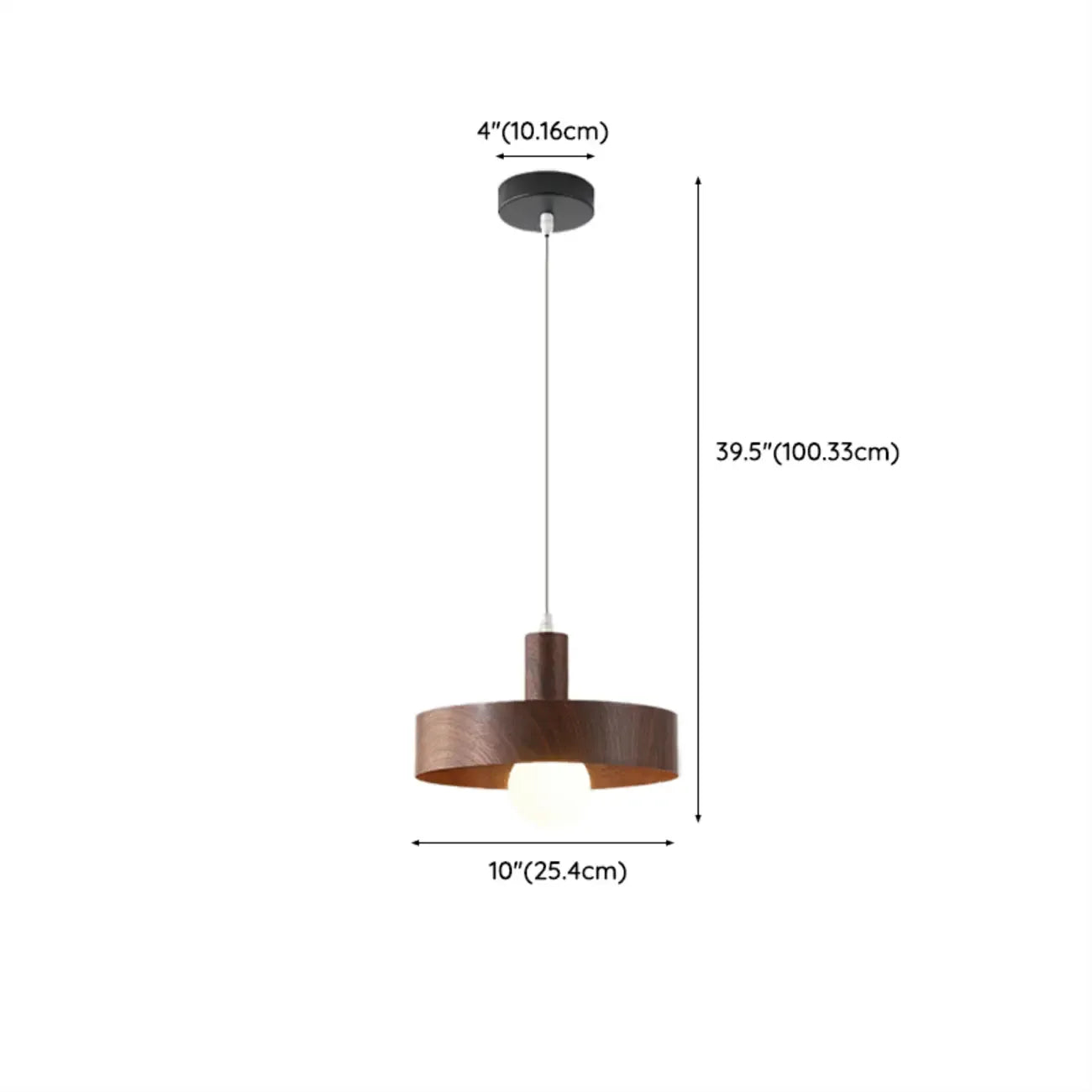 Suspension cylindrique en bois brun pour cuisine, réglable