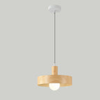 Suspension cylindrique en bois brun pour cuisine, réglable