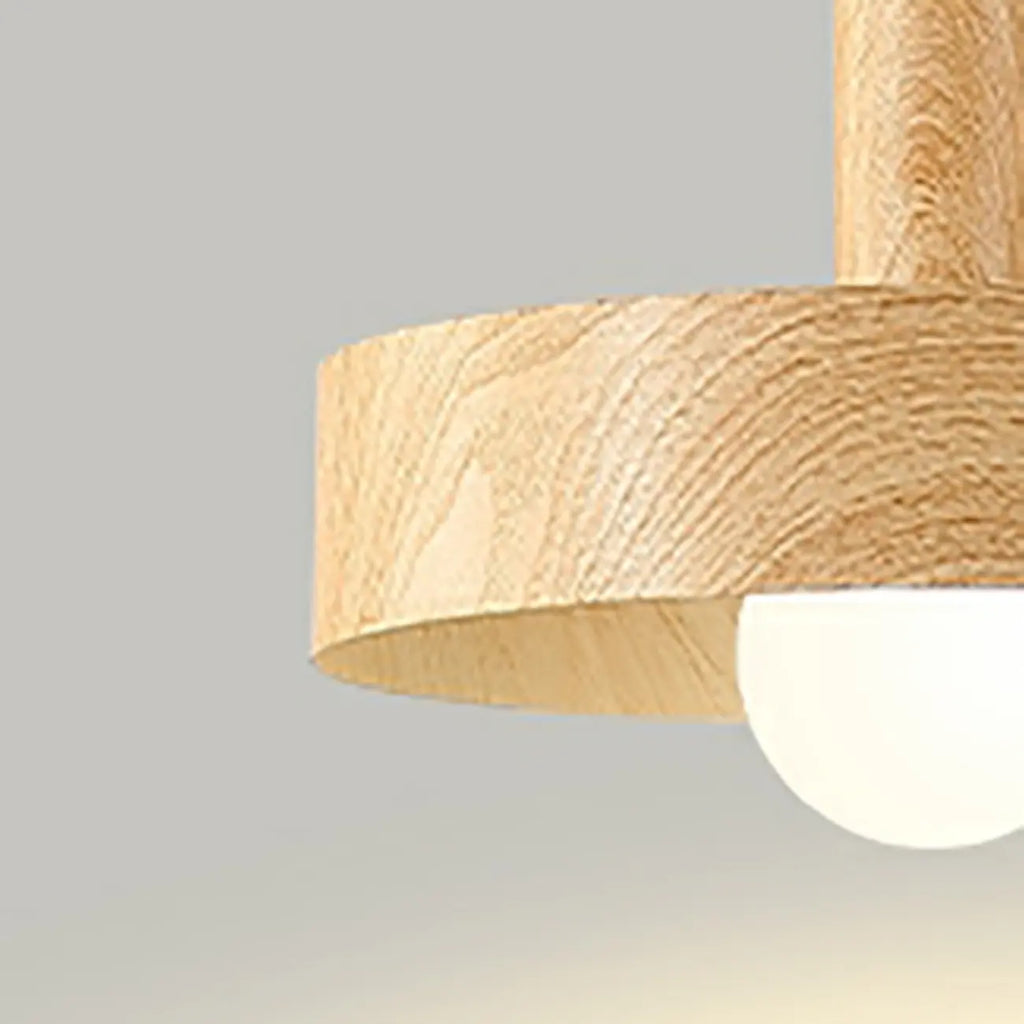 Suspension cylindrique en bois brun pour cuisine, réglable