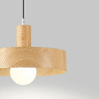 Suspension cylindrique en bois brun pour cuisine, réglable