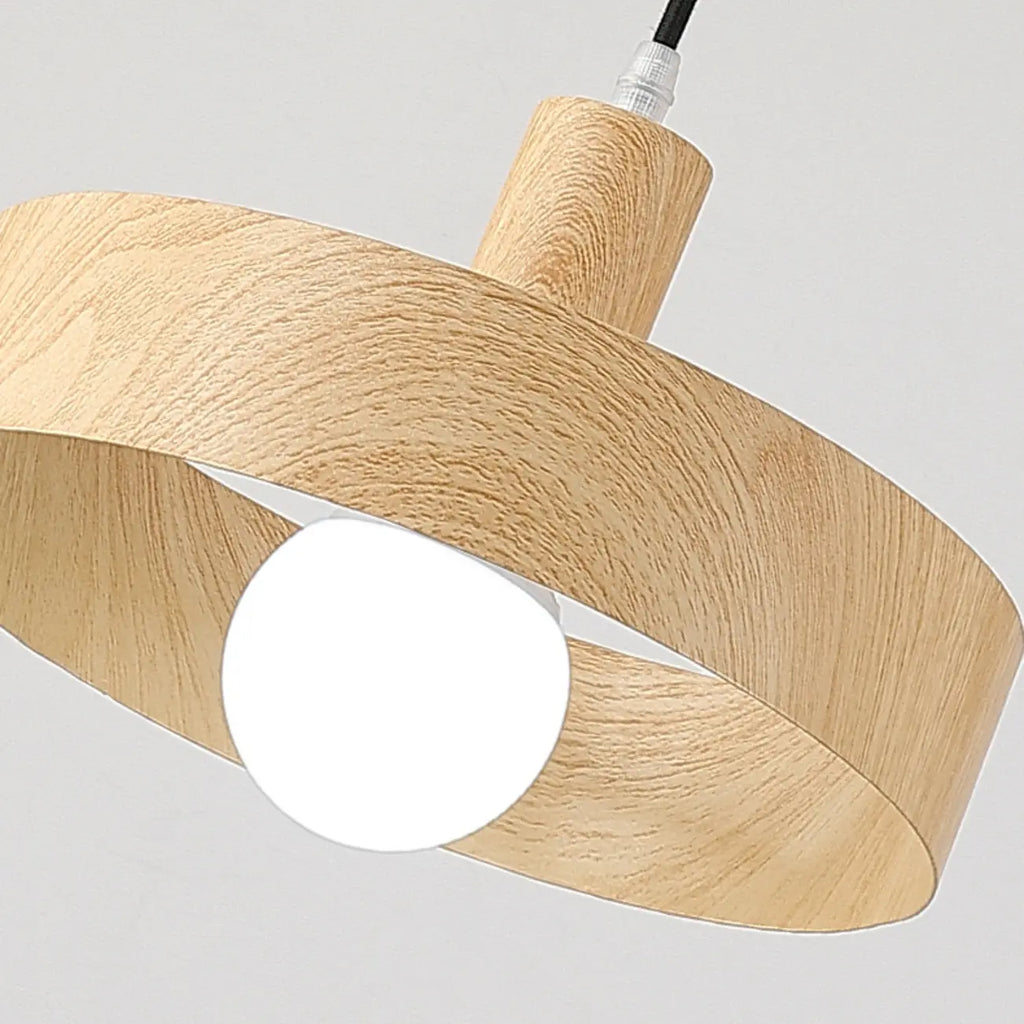 Suspension cylindrique en bois brun pour cuisine, réglable