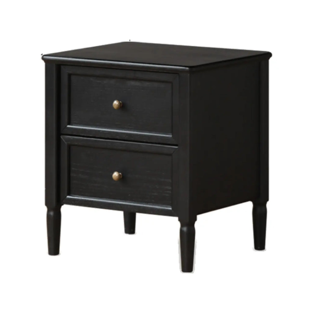 Table de chevet noire moderne avec 2 tiroirs de rangement