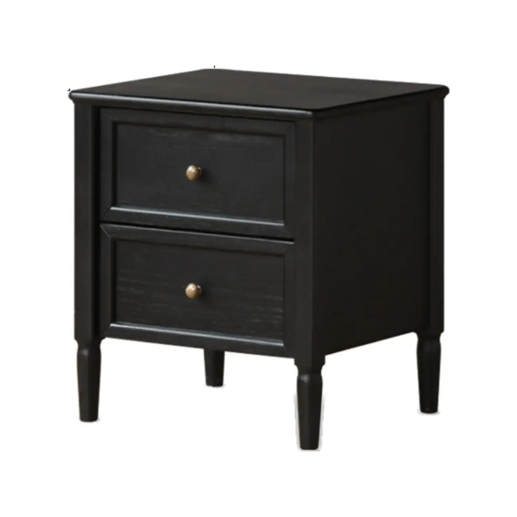 Table de chevet noire moderne avec 2 tiroirs de rangement