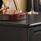 Table de chevet noire moderne avec 2 tiroirs de rangement