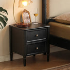 Table de chevet noire moderne avec 2 tiroirs de rangement