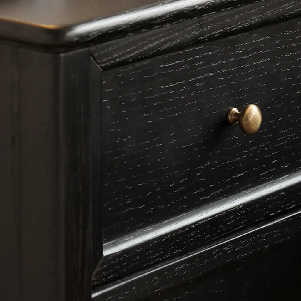 Table de chevet noire moderne avec 2 tiroirs de rangement