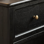 Table de chevet noire moderne avec 2 tiroirs de rangement