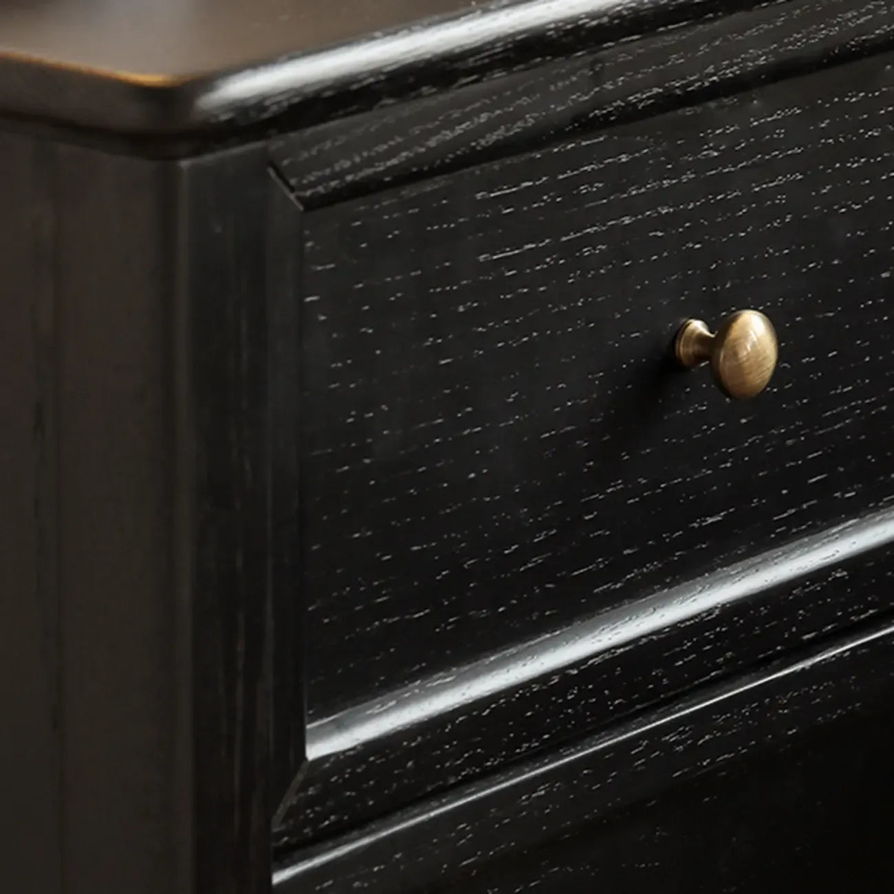 Table de chevet noire moderne avec 2 tiroirs de rangement