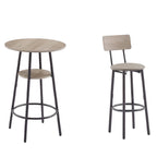 Table haute de bar ronde à 2 niveaux de style industriel pour petits espaces