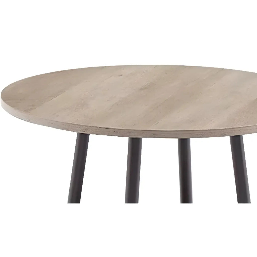 Table haute de bar ronde à 2 niveaux de style industriel pour petits espaces