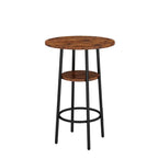 Table haute de bar ronde à 2 niveaux de style industriel pour petits espaces