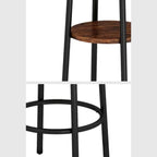 Table haute de bar ronde à 2 niveaux de style industriel pour petits espaces