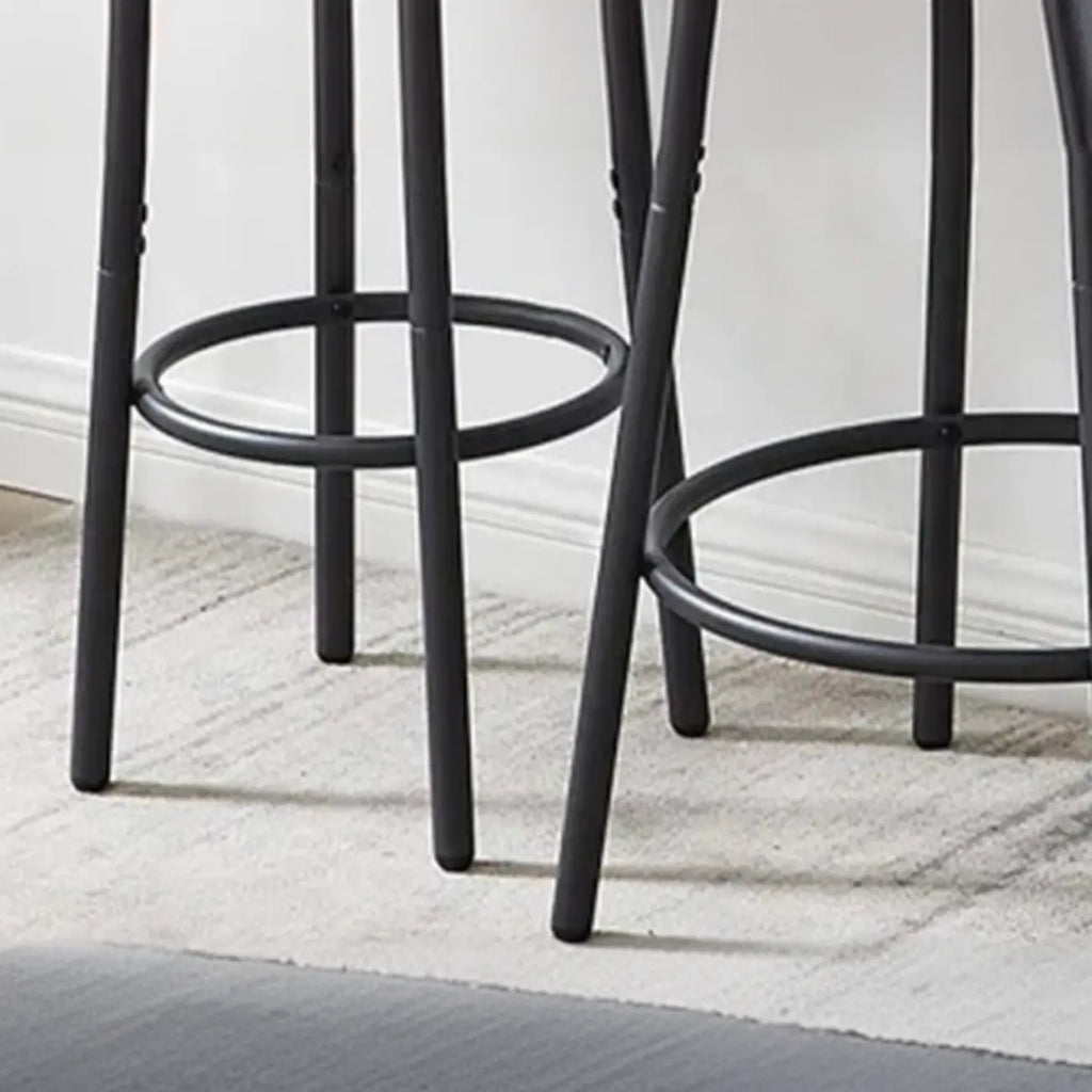 Table haute de bar ronde à 2 niveaux de style industriel pour petits espaces