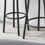Table haute de bar ronde à 2 niveaux de style industriel pour petits espaces