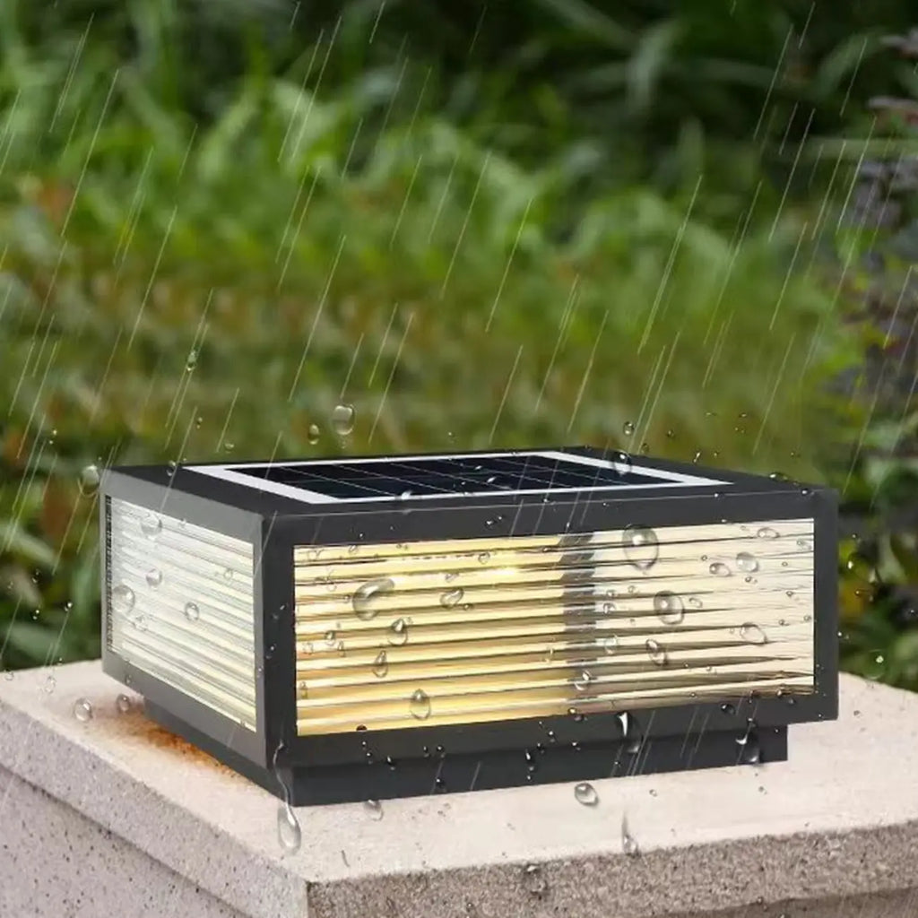 Lampes solaires d'extérieur carrées, modernes et simples, noires
