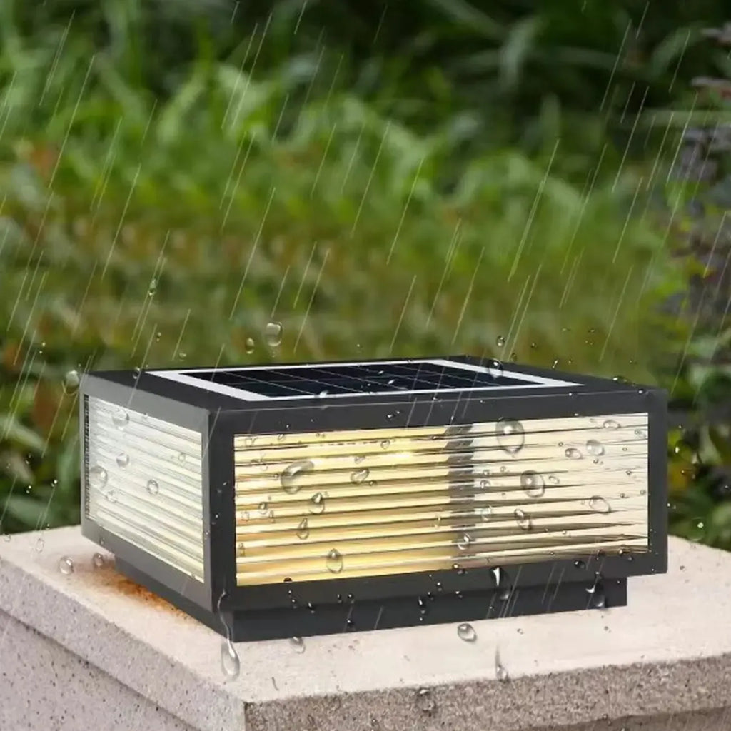 Lampes solaires d'extérieur carrées, modernes et simples, noires