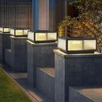 Lampes solaires d'extérieur carrées, modernes et simples, noires