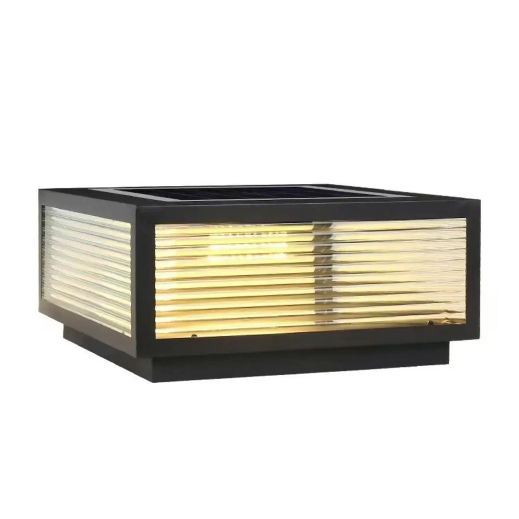 Lampes solaires d'extérieur carrées, modernes et simples, noires