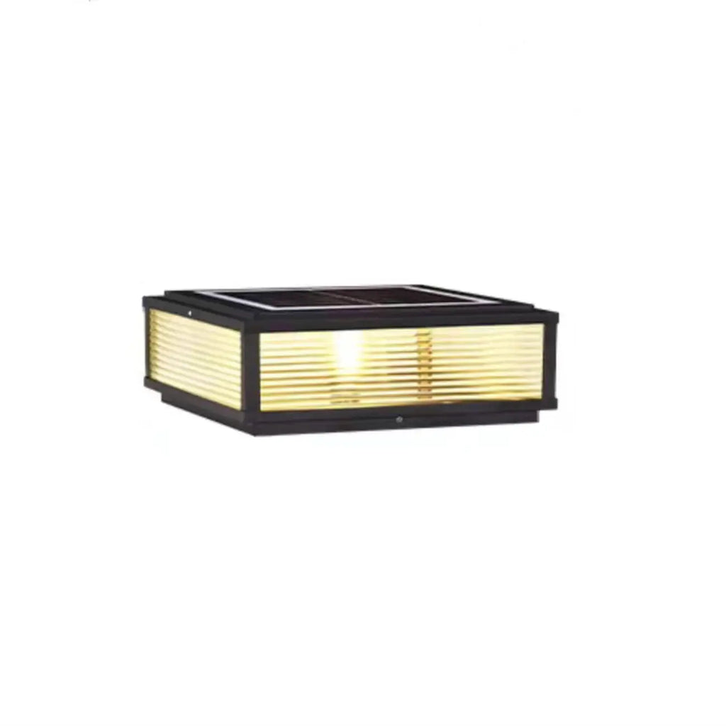 Lampes solaires d'extérieur carrées, modernes et simples, noires