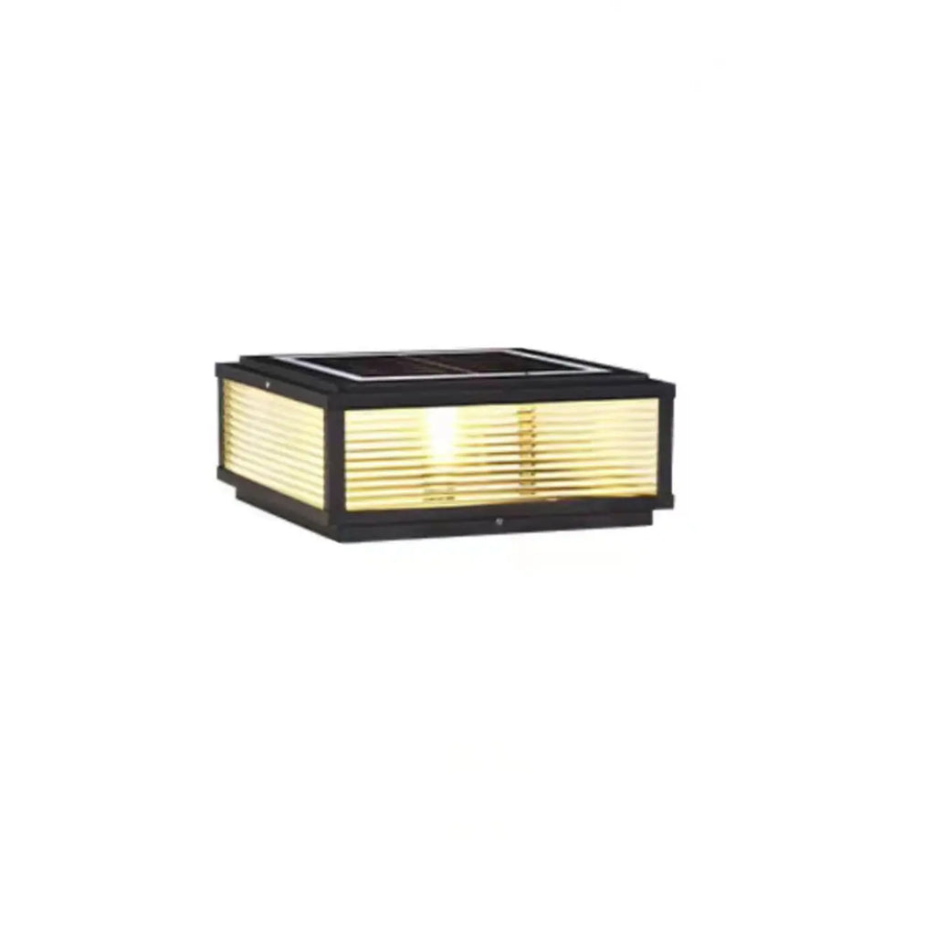 Lampes solaires d'extérieur carrées, modernes et simples, noires