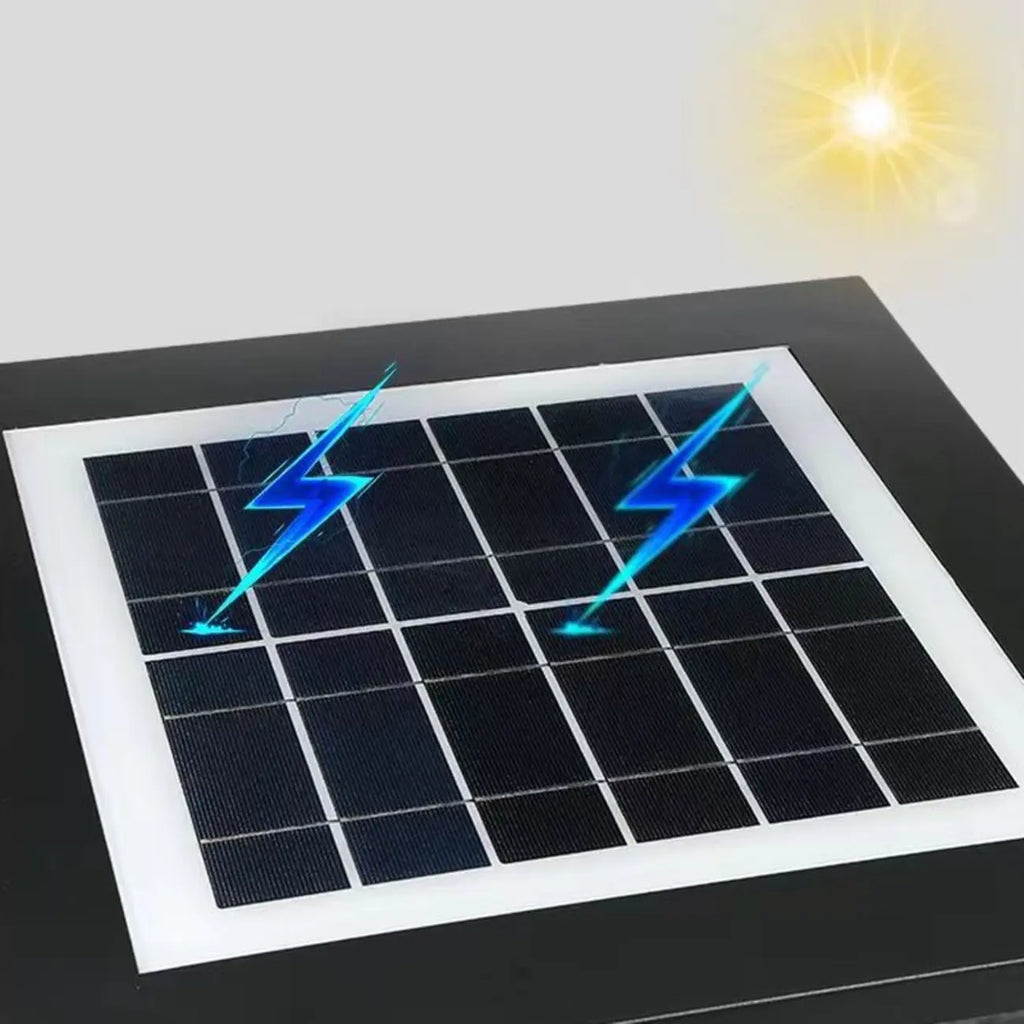 Lampes solaires d'extérieur carrées, modernes et simples, noires