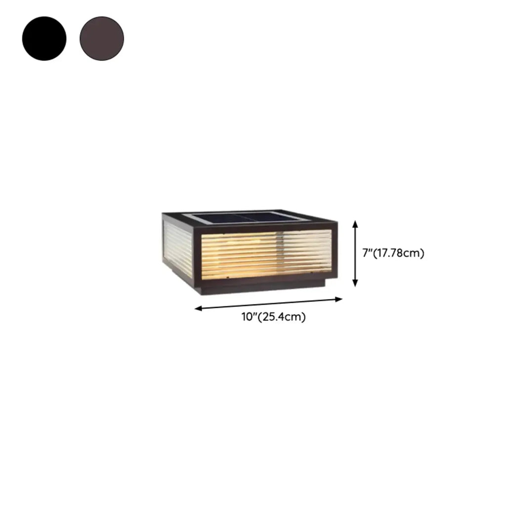 Lampes solaires d'extérieur carrées, modernes et simples, noires