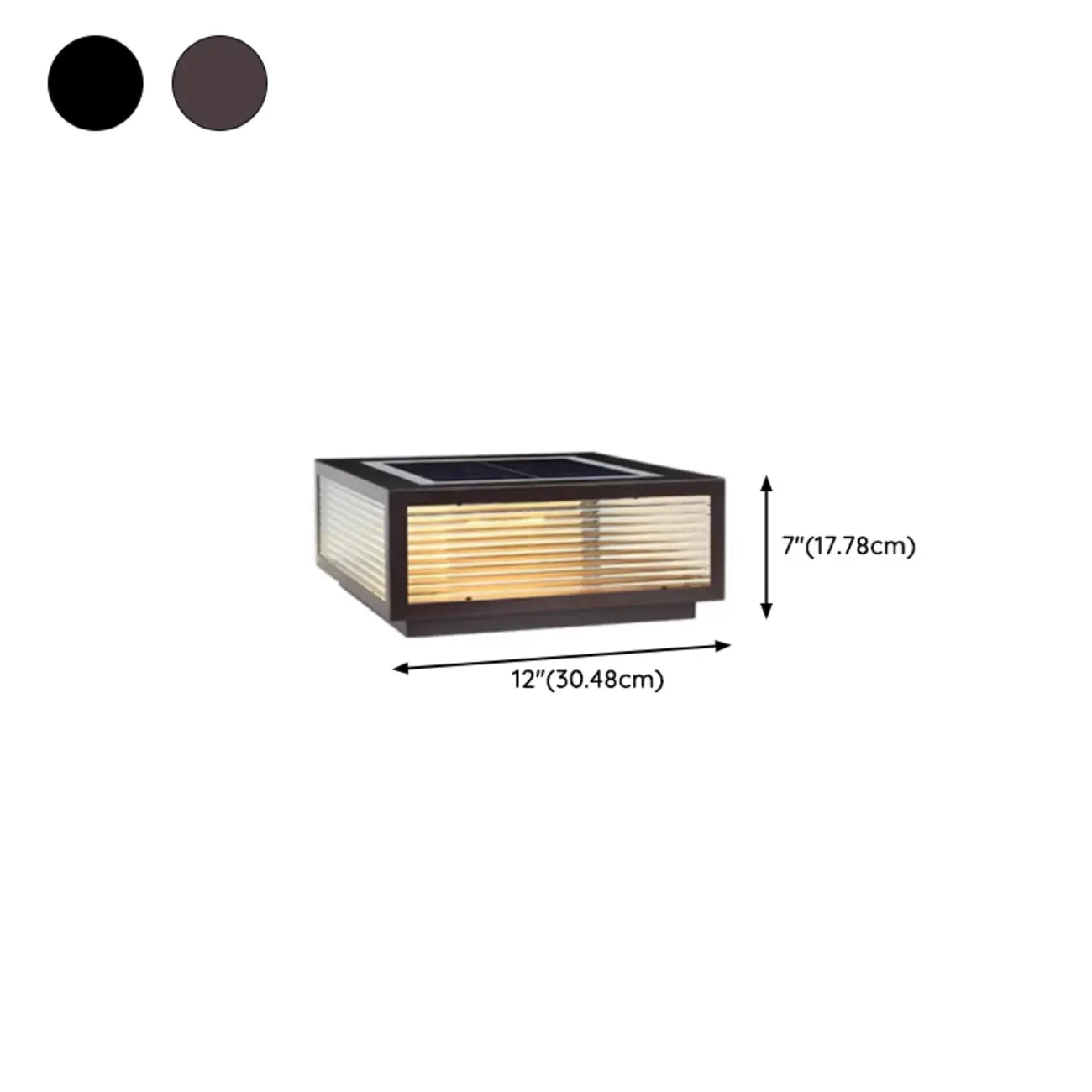 Lampes solaires d'extérieur carrées, modernes et simples, noires