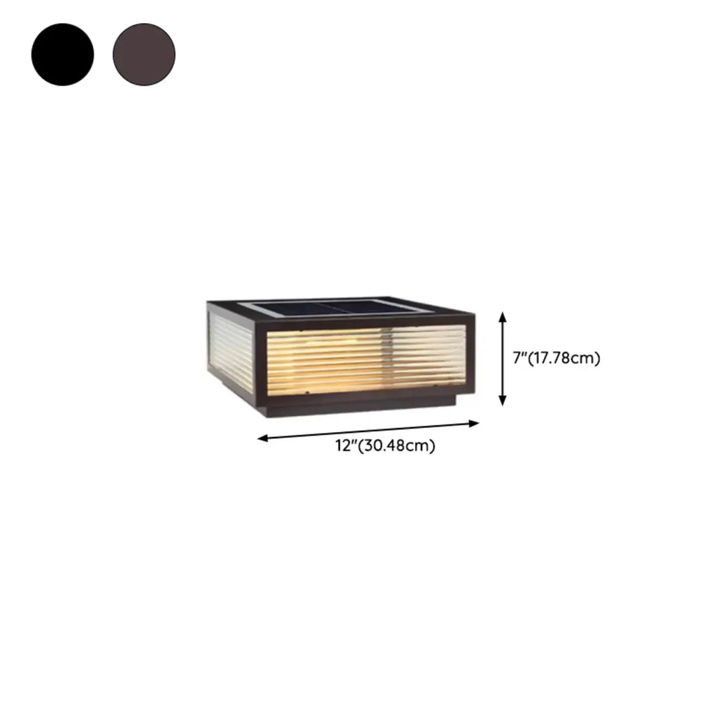 Lampes solaires d'extérieur carrées, modernes et simples, noires