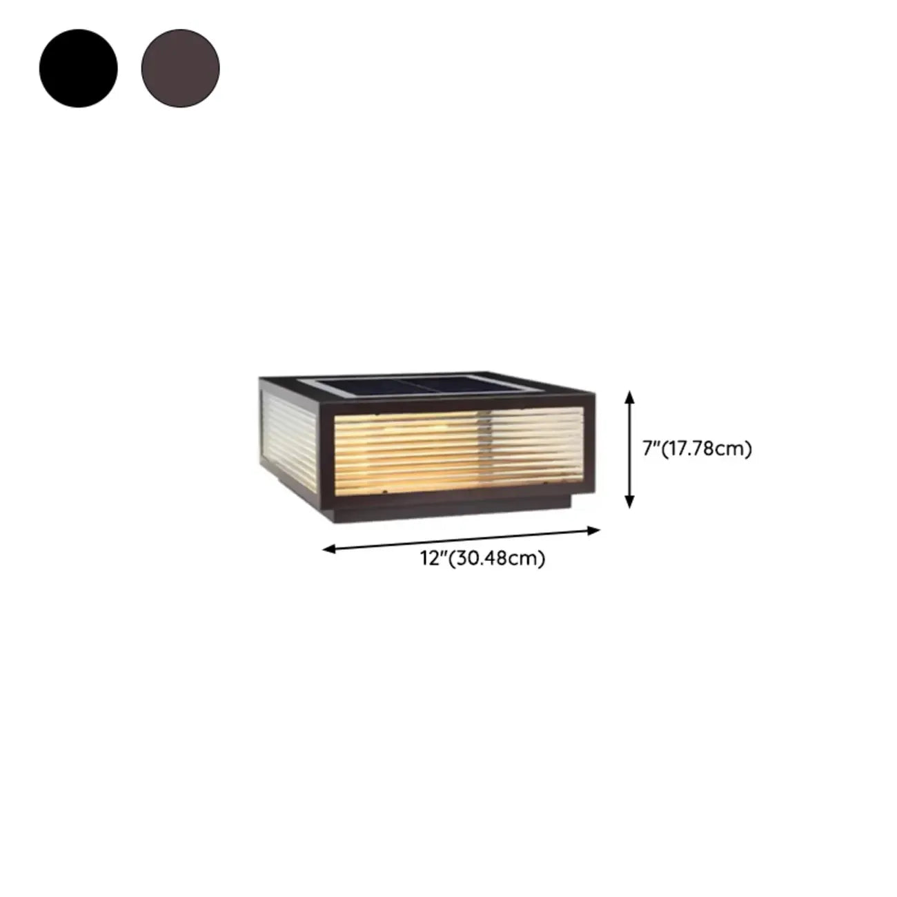Lampes solaires d'extérieur carrées, modernes et simples, noires