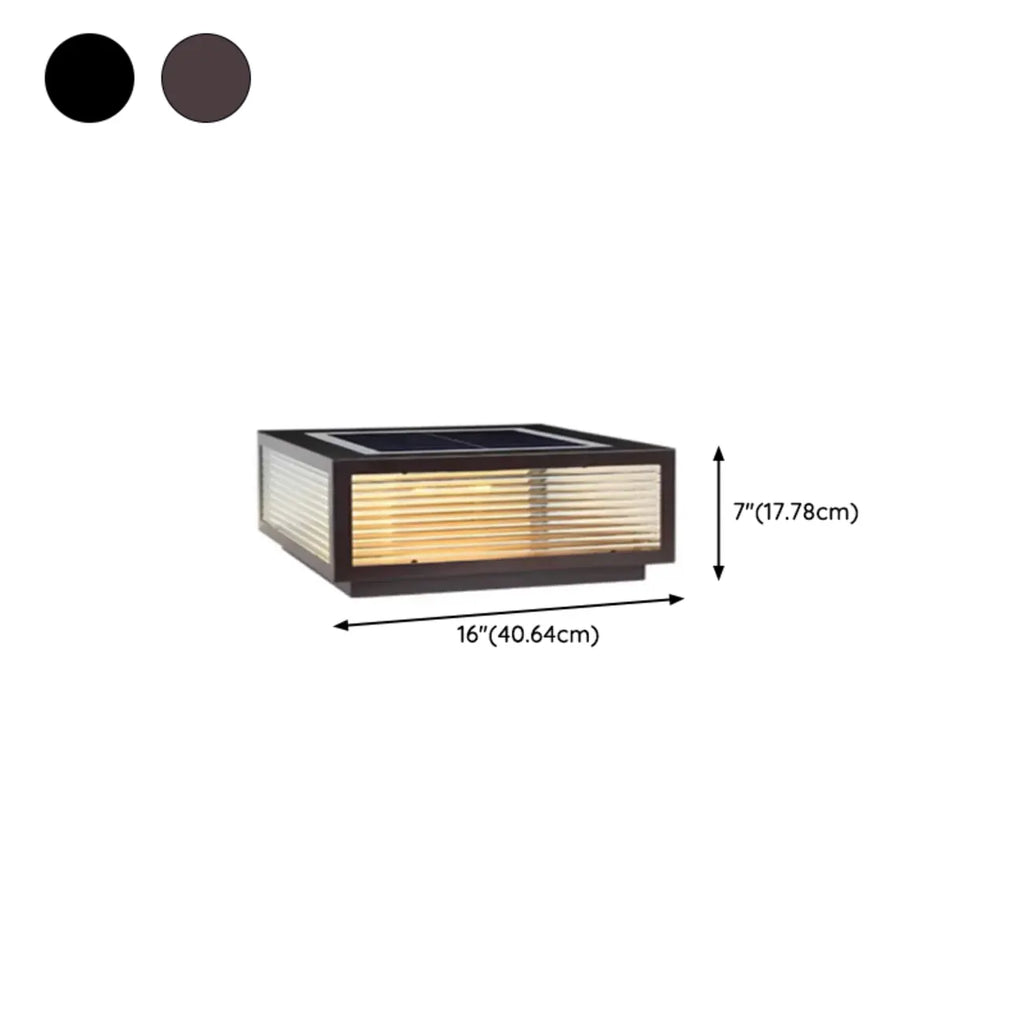 Lampes solaires d'extérieur carrées, modernes et simples, noires